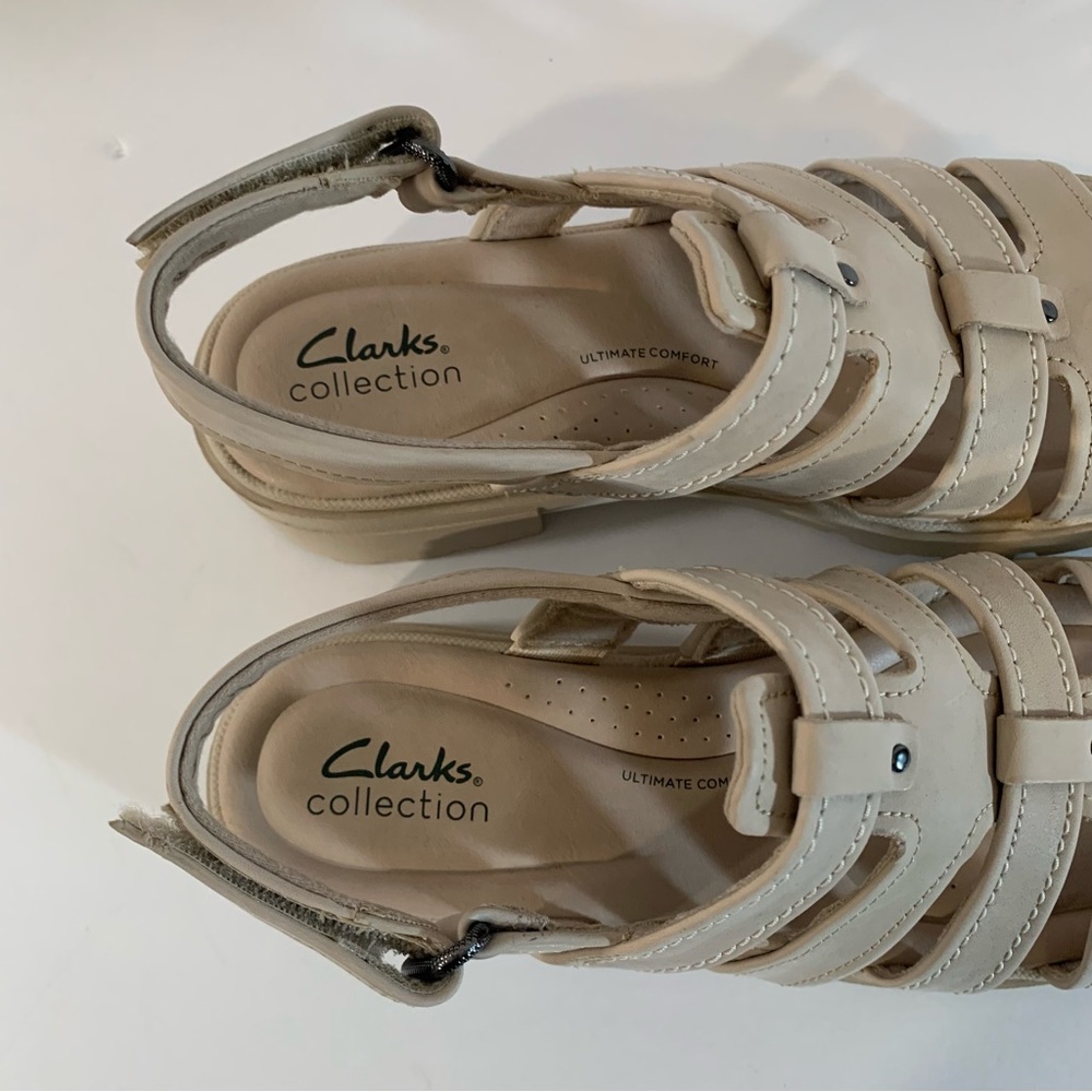 Clarks Coast Shine Sling backs 2” heel adjustable heel strap Sz 9 - Picture 5 of 13